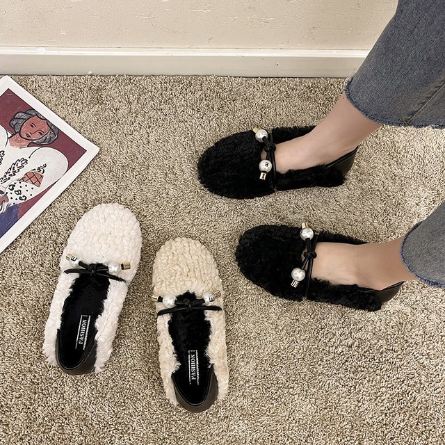 オータムスタイルパール 靴 シューズ 秋物 真珠 部族の婦人靴41168345326