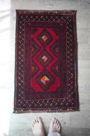 【343】Vintage Afghan Baluch rug 1970's