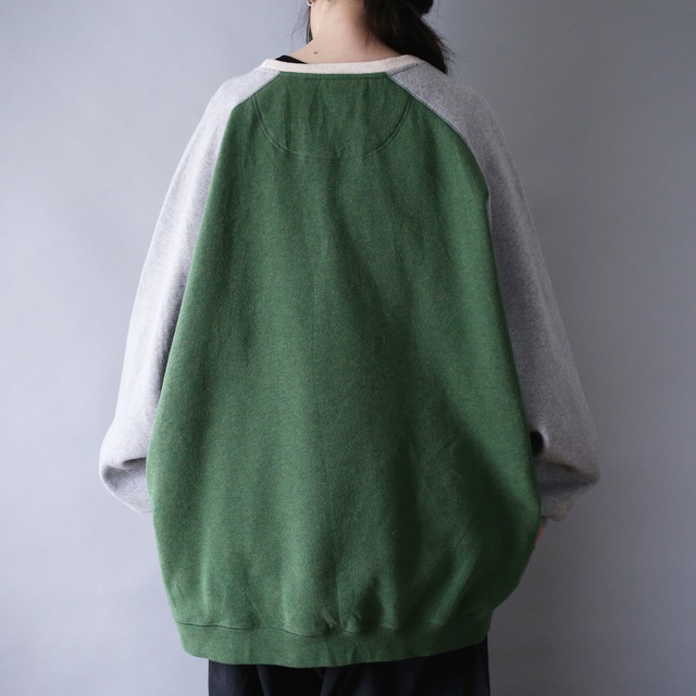 "ORVIS" good coloring raglan sleeve XXL over silhouette sweatshirt