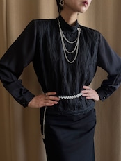 mode black high neck tops-5155-2