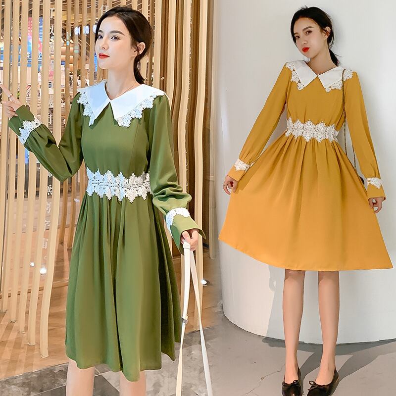 【新作】【送料無料】 マタニティウェア2019秋の妊婦授乳ドレスファッションネット赤い人形の首輪ステッチ妊婦授乳ドレス-アリババ レッド オータム 秋物 expec234833173687