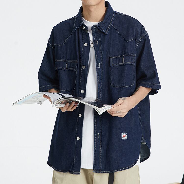 ★DENIM LAPEL SHIRT JACKET　　　A0630