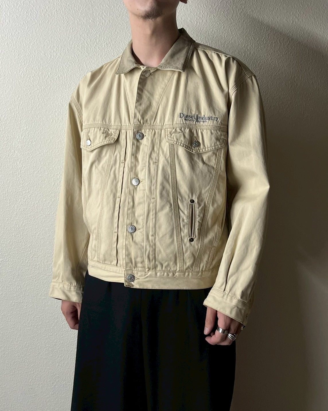 古着 90s イタリア製 Diesel ディーゼル コットンワークジャケット 90s DIESEL Leather Collar Cotton Trucker Jacket ITALY製 | VOLAR