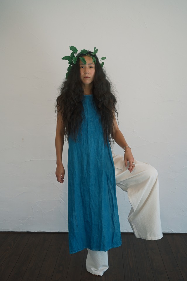 Indigo Dyed Linen Top