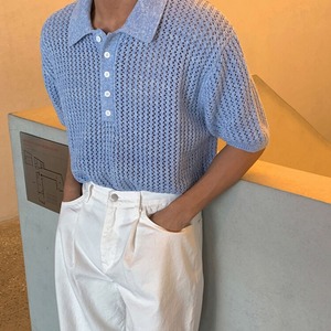 ルーズカラーニットポロシャツ　MT0080438