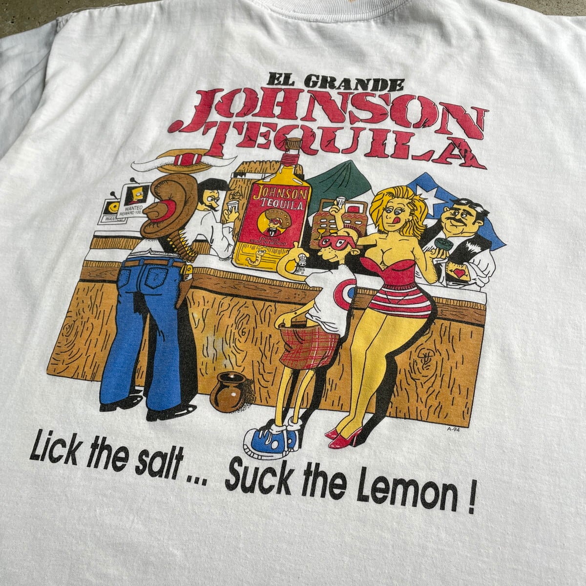 90年代 BIG JOHNSON JOHNSON TEQUILA MEXICO エロ バックプリントT 