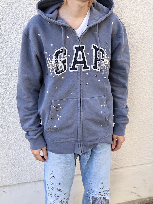 【Hannah Creak/26aw】Studded Hoodie gap body blue