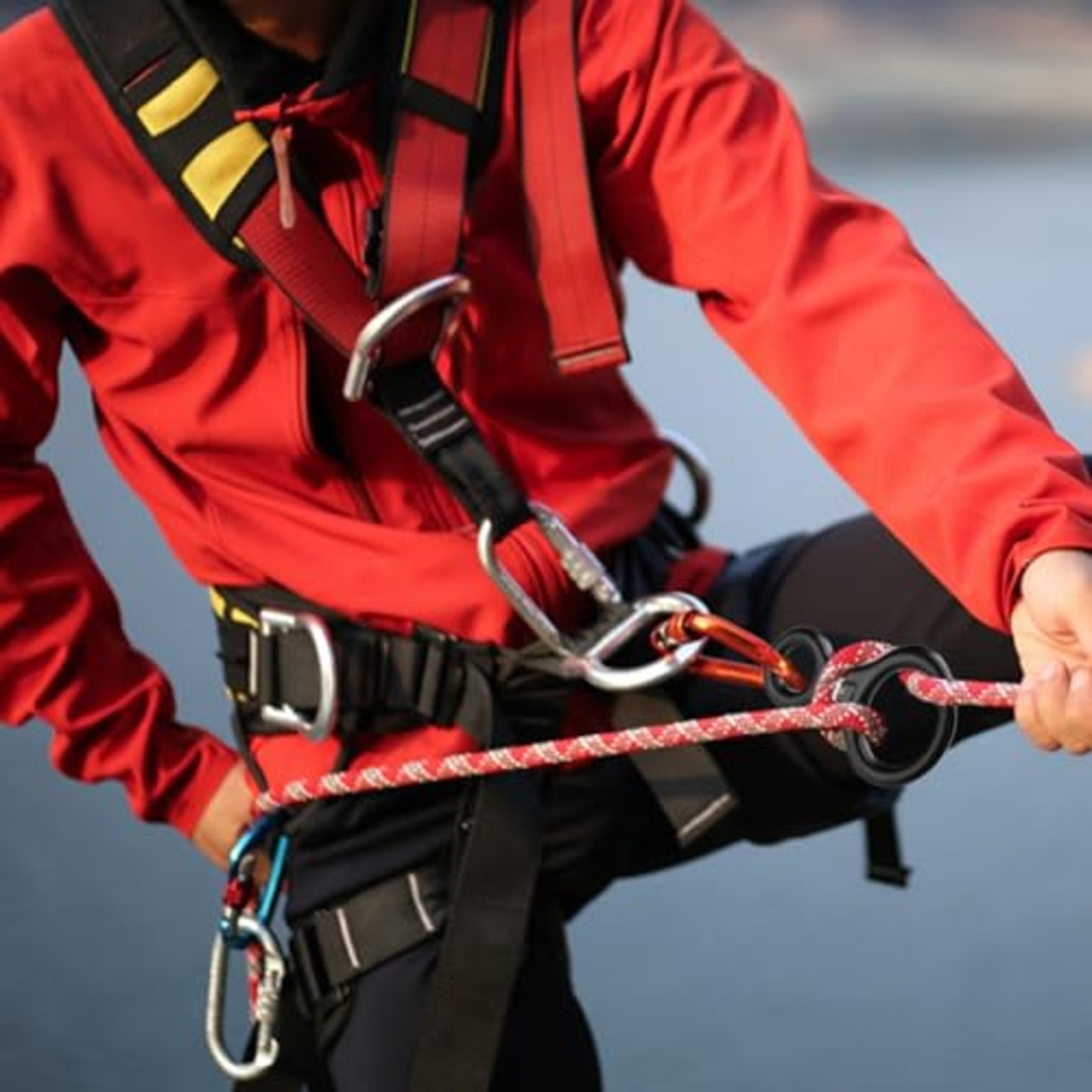 TRIWONDER 35kN エイト環 スリング 登山 ロッククライミング 懸垂下降減速器 空中作業 レスキューエイト (ブルー)