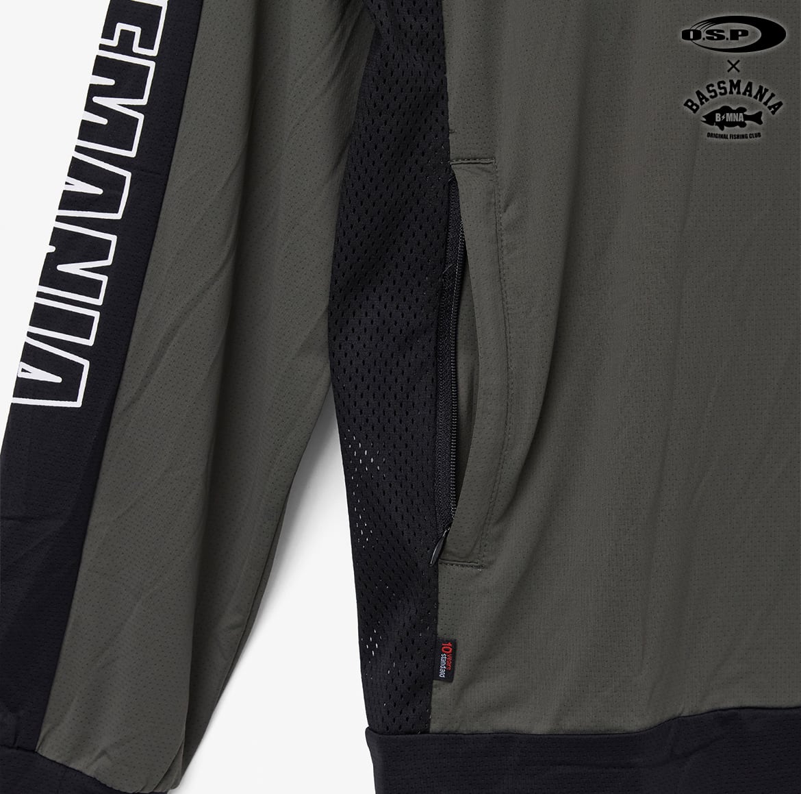 O.S.P×BASSMANIA】UVドライメッシュプルフーディ［GRY×BLK］［LIMITED