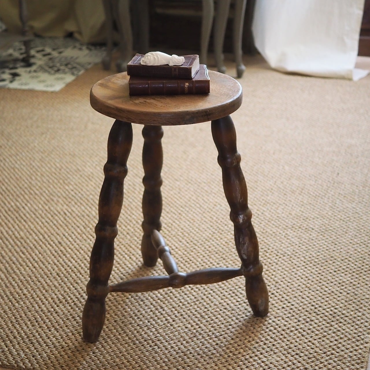 アンティーク木製スツール