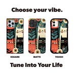 受注生産 iPhoneケース 猫と花の民芸パターン｜猫モチーフ FMSY021C
