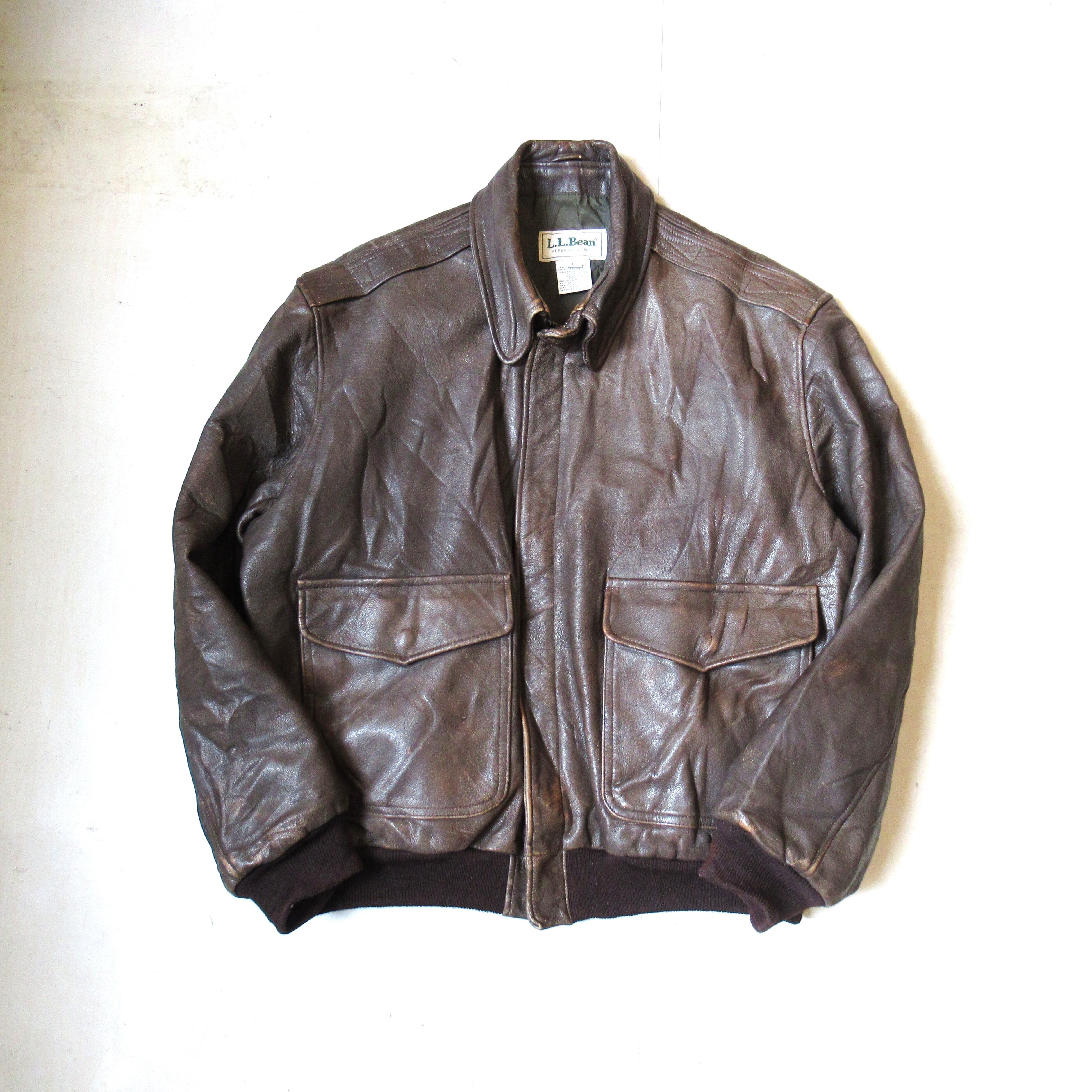 80S L.L.BEAN A-2 LEATHER FLIGHT JACKET【L】 | drop by