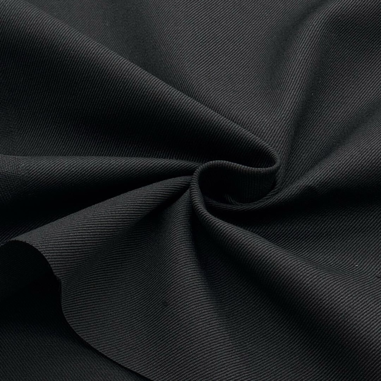 ★TB893◆2m◆ウールポリエステル混ツイル生地◆ブラック