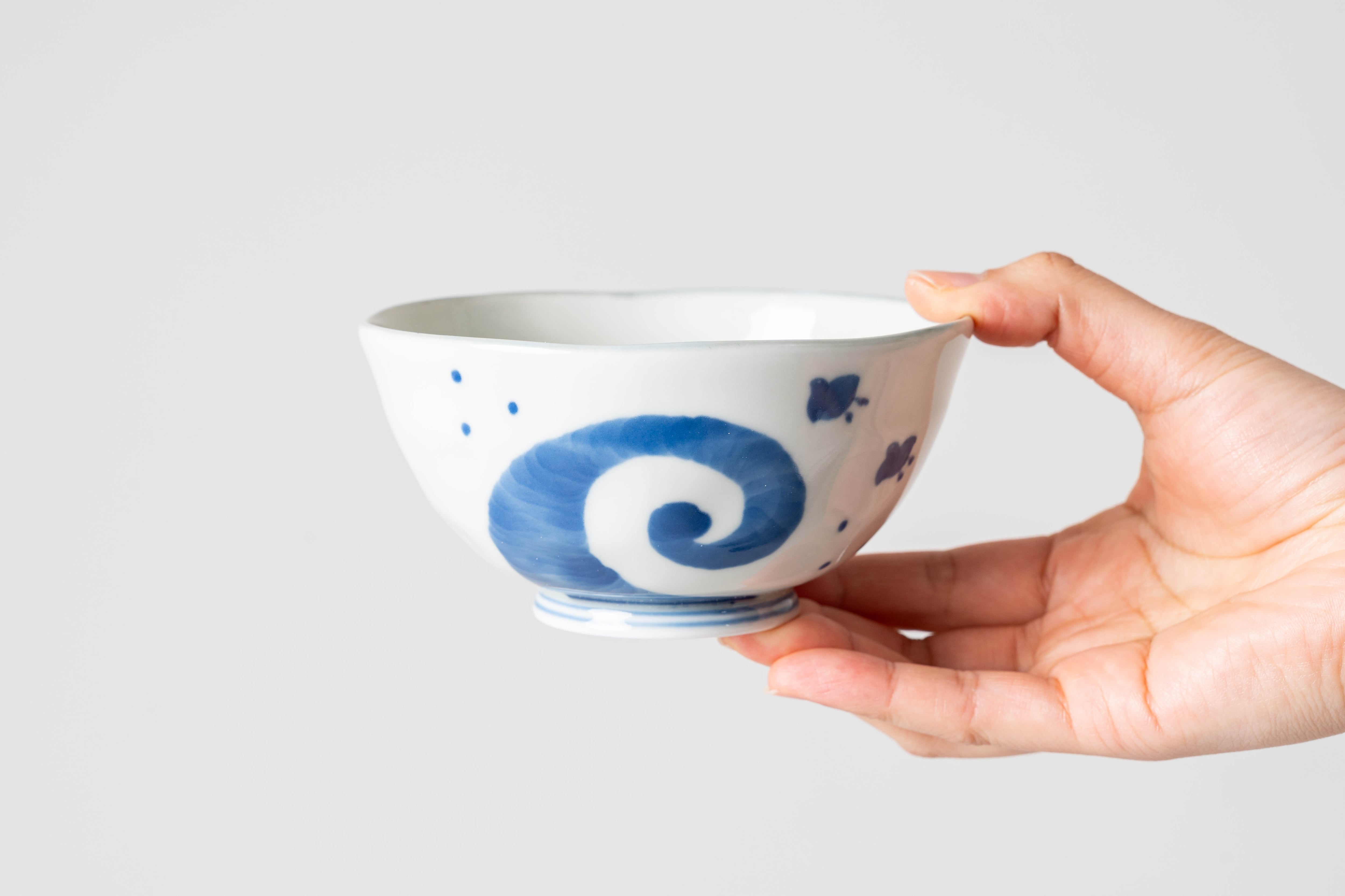 有田焼】伝平窯 古染付 波千鳥 こふく碗（飯碗）｜化粧箱付 | gallery