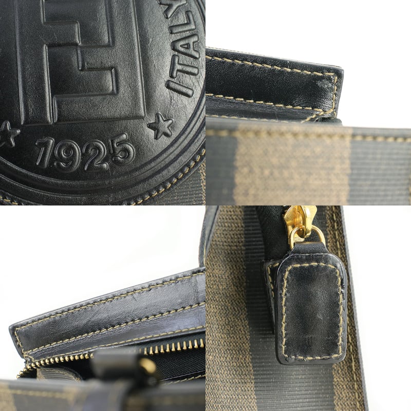 Vintage FENDI フェンディ ショルダーバッグ ペカン PVC Vintage FENDI フェンディ ショルダーバッグ ペカン PVC