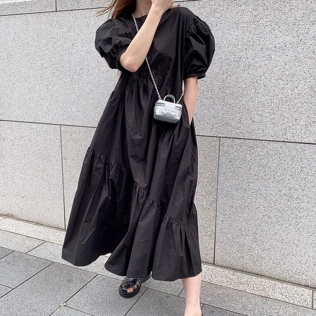 Volume puff dress /black (7月上旬頃発送予定)