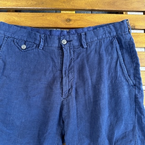 RALPH LAUREN LINEN SHORTS NAVY 実寸W32
