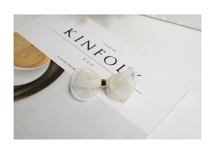 シフォンリボンヘアピン 1P / 犬用 アクセサリー ペット用 ヘアピン 犬服 ペット用品 小型犬 中型犬