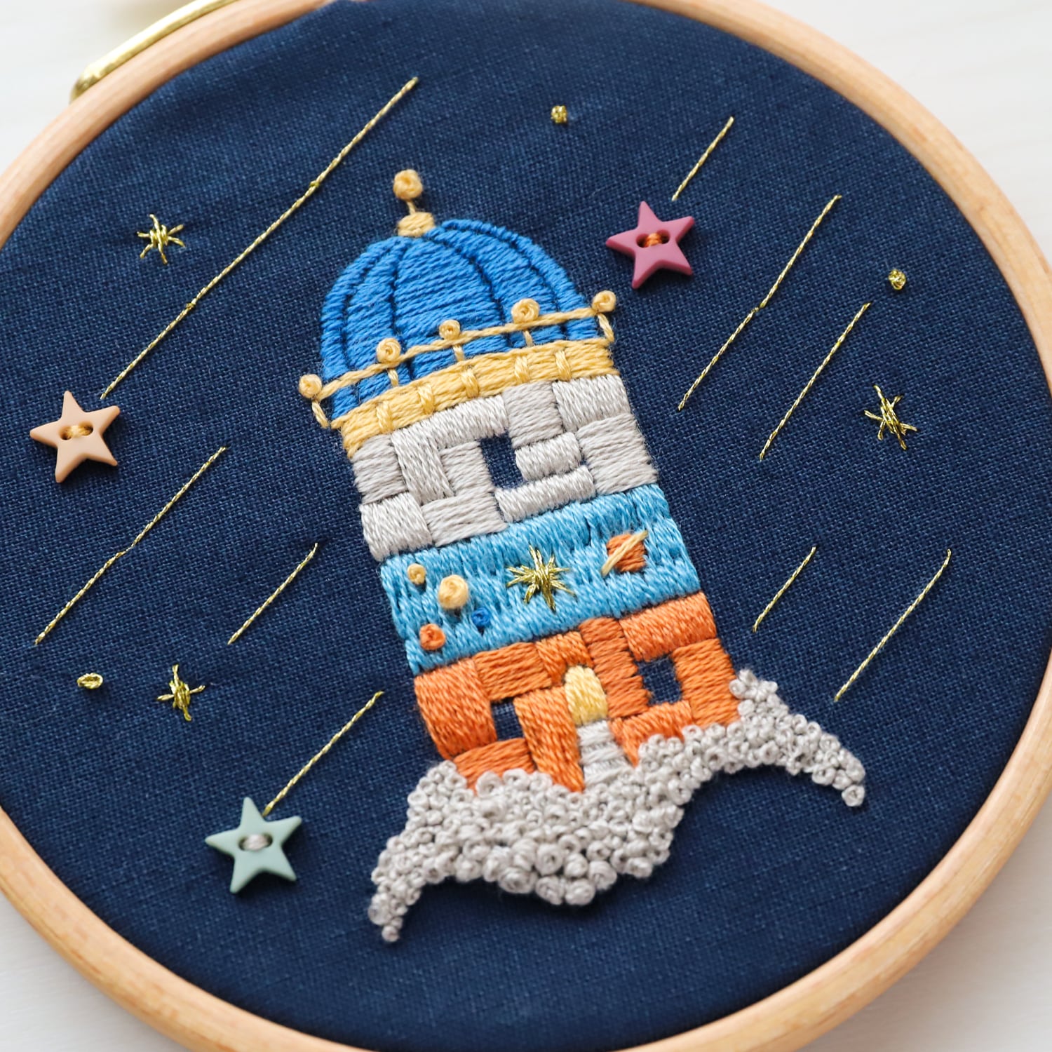 刺繍キット 星降る夜の街より「星降る天文台」《空想街雑貨店》 | 空想