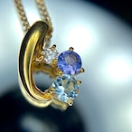 天然アクアマリン　ダイヤモンド　タンザナイト✨　ペンダント（チェーン付き）【Japanese pendant】