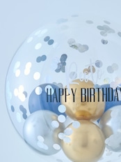 BUBBLE BALLOON sizeL ゴールド・ネイビーwithコンフェティ