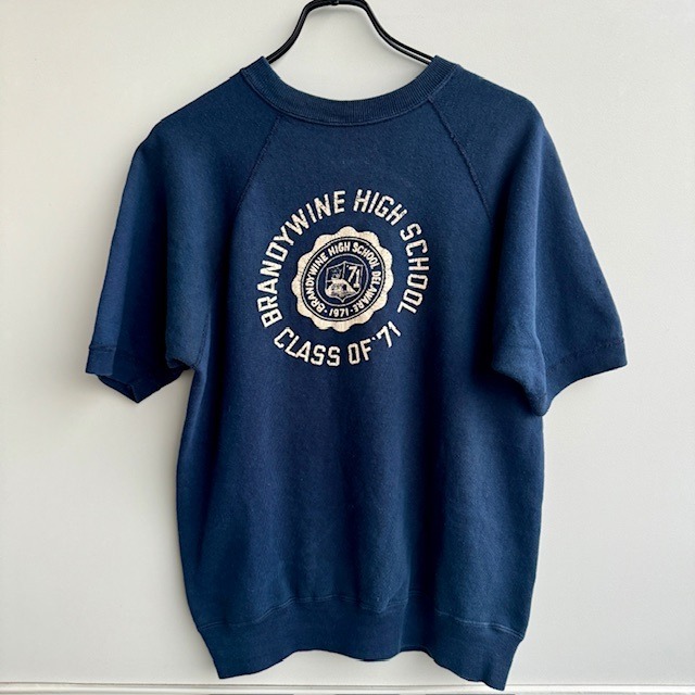 60’s Vintage Short Sleeve Sweatshirt / Navy