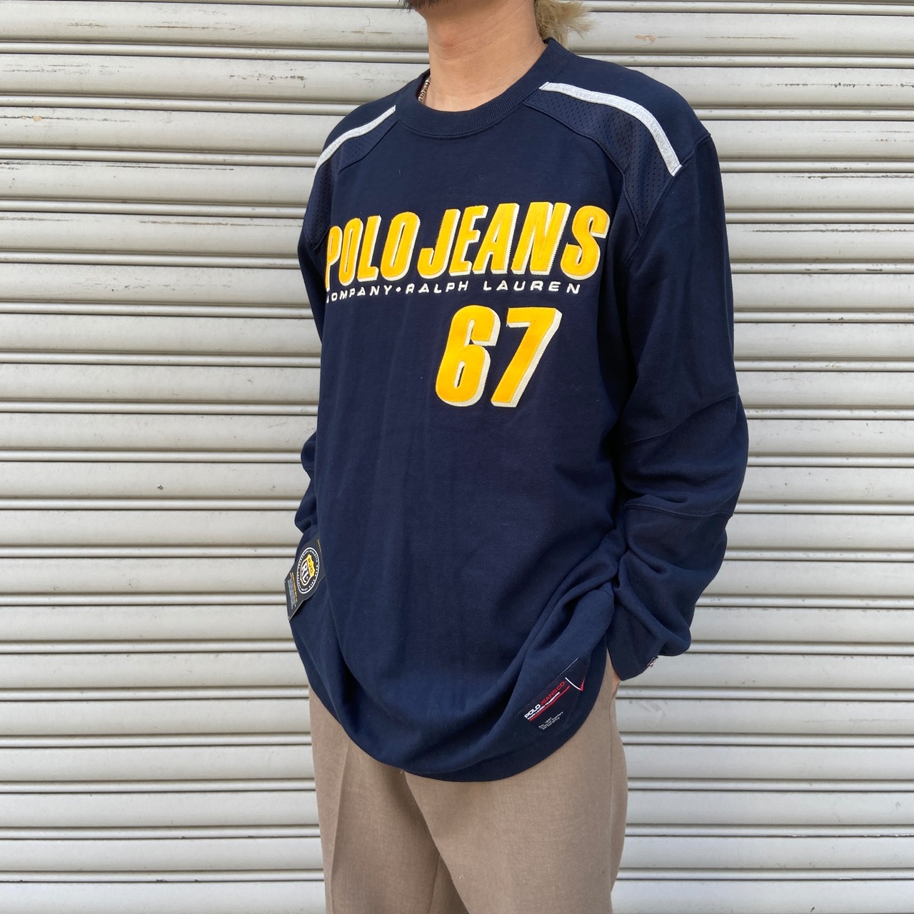 タグ付き未使用品 90s POLOJEANS ラルフローレン フットボールロンT