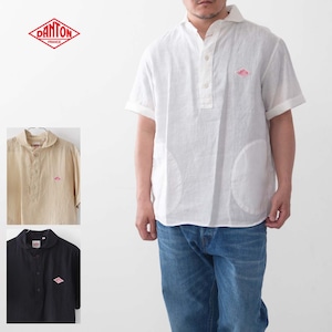 DANTON [ダントン] M's S/S LINEN CLOTH SHIRTS [JD-3569 KLS] 半袖オックスフォードシャツ・半袖シャツ・無地・メンズ・男性用・紳士・MEN'S [2022SS]