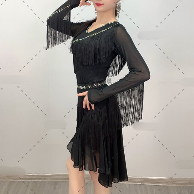 フリンジ ミディアム フレア アシンメトリースカート ds1056