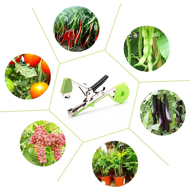 WAIWAIGOODS 汎用 テープ ツール TAPE TOOL ハンディー 誘引 結束機 園芸 家庭菜園 用 手作業 工具 テープ ＆ ステープル セット