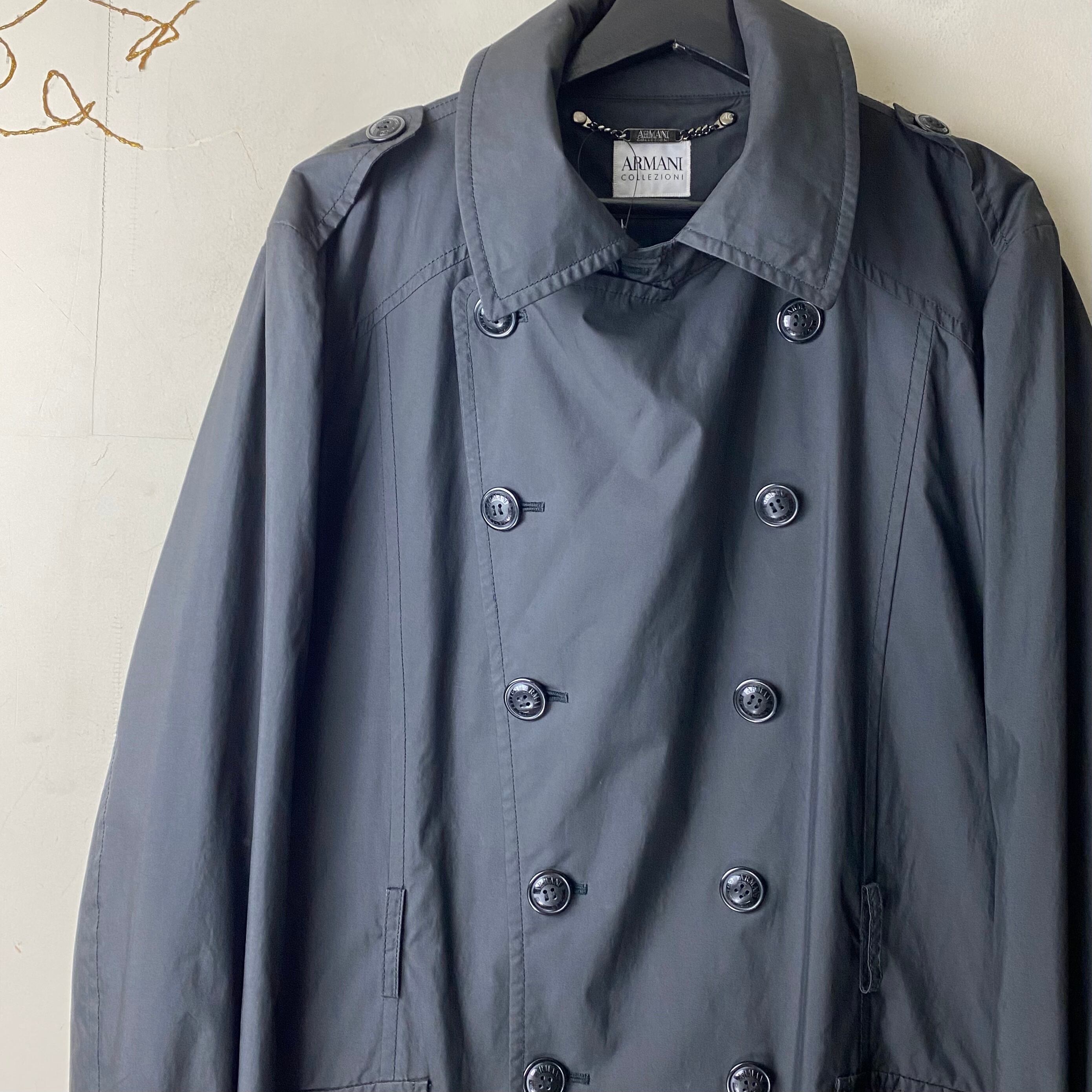 ARMANI COLLEZIONI black nylon coat | NOIR ONLINE
