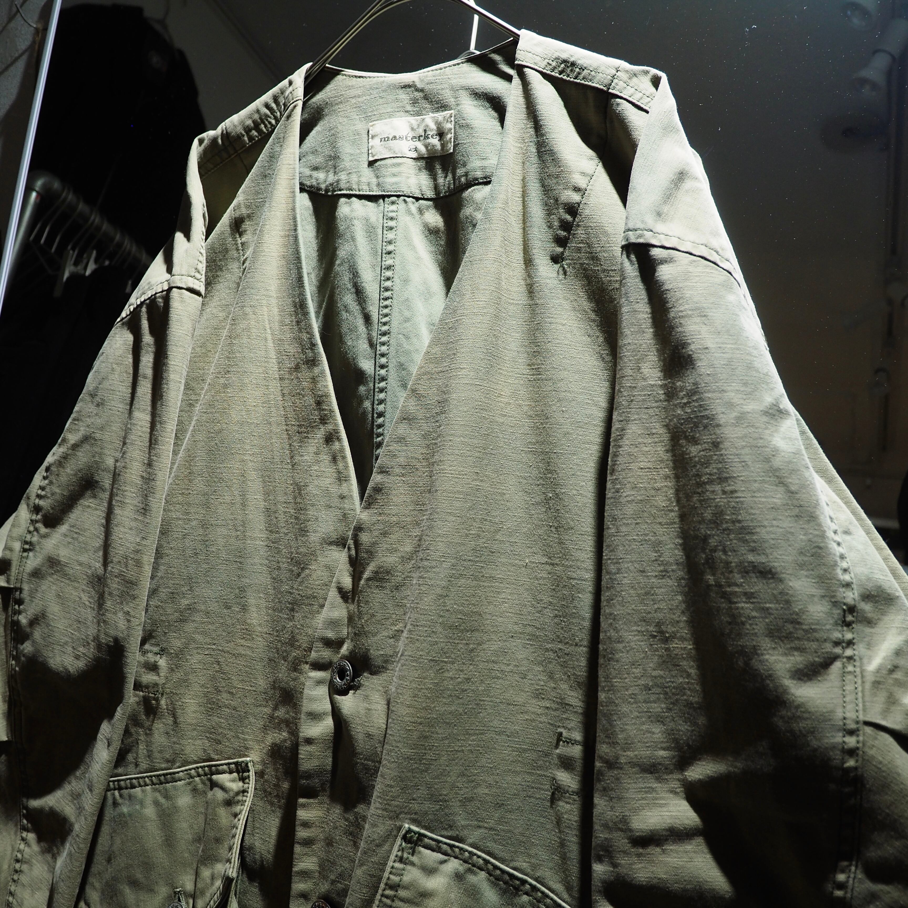 " MasterKey " No collar aging processing military jacket