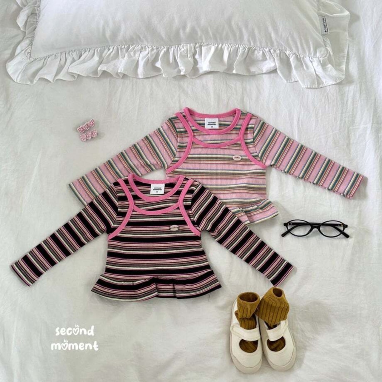 韓国子供服 / 26Autumn / 〖取寄〗second moment / マンゴーフリルTシャツ / キッズ服 / 女子服 *XS~JL*