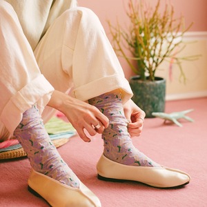 【TUO YAN SET】DaisyとTulip SOCKS・ライラック