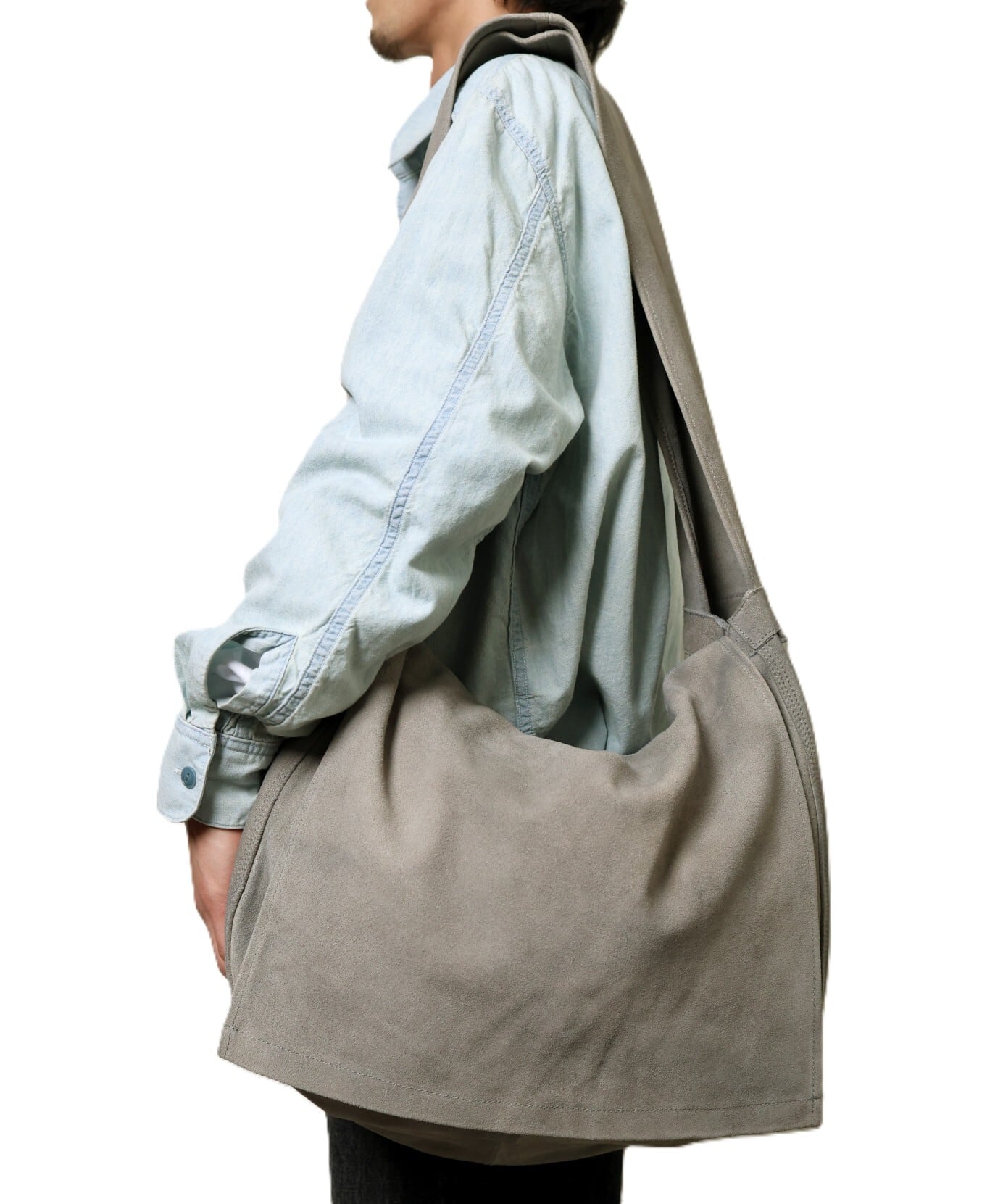 SEVEN BY SEVEN / 800-6171152 LEATHER SHOULDER BAG (GRAY