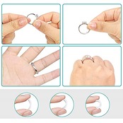 [Formemory] リングテープ リングストッパー リングアジャスター テープ 4色セット（グレー・ホワイト・ブラック・トランスペアレント ） 指輪 リング サイズ調節 サイズ調整 (厚さ１ミリ 薄型タイプ) ルーズリング用 (透明 8枚セット)