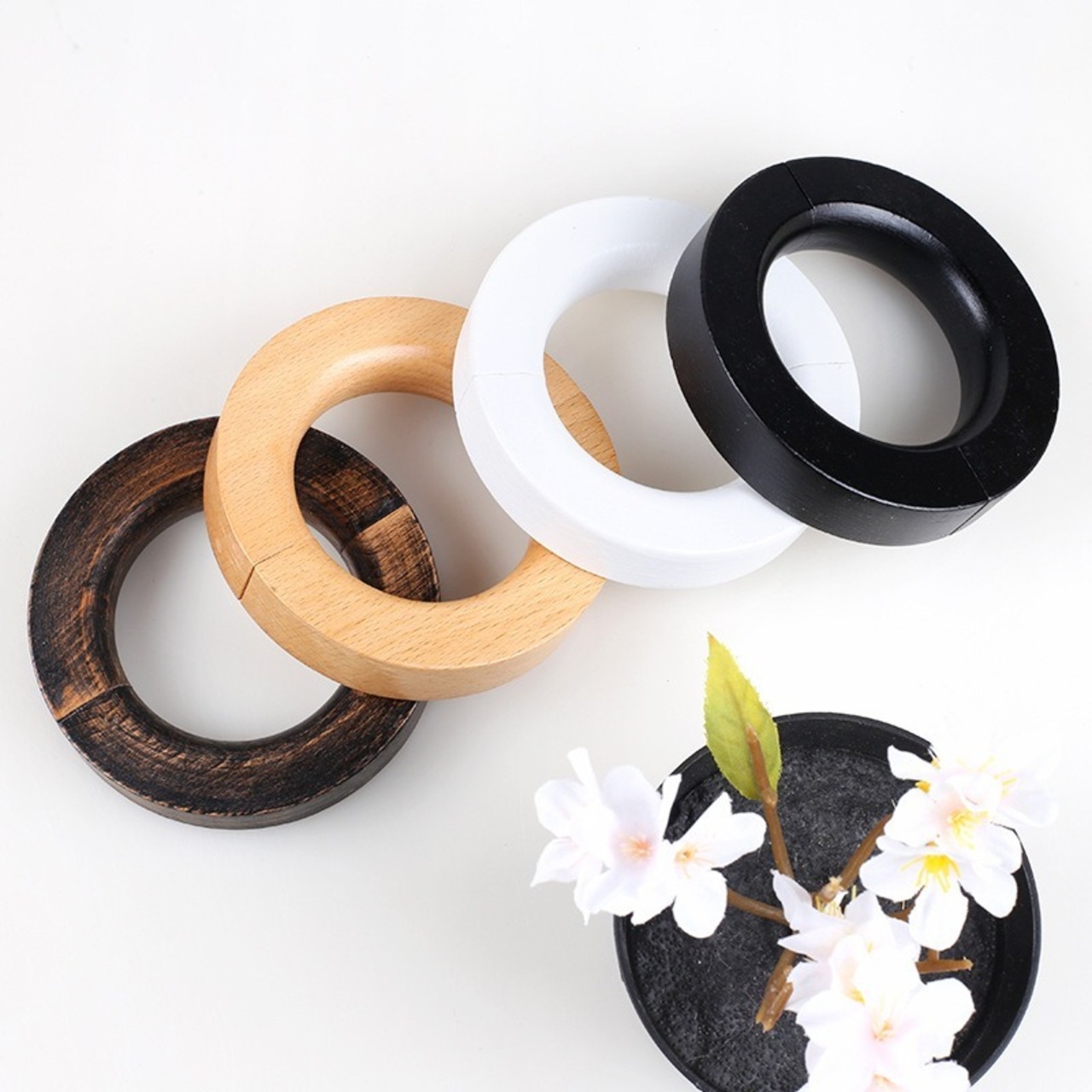 【木製 インテリア 生活雑貨】タッセル カーテンタッセル カーテンタイバックル シンプル おしゃれ 北欧テイスト ライトブラウン ダークブラウン リビング 寝室