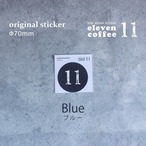 【雑　貨】eleven coffee～オリジナルステッカー　ブルー