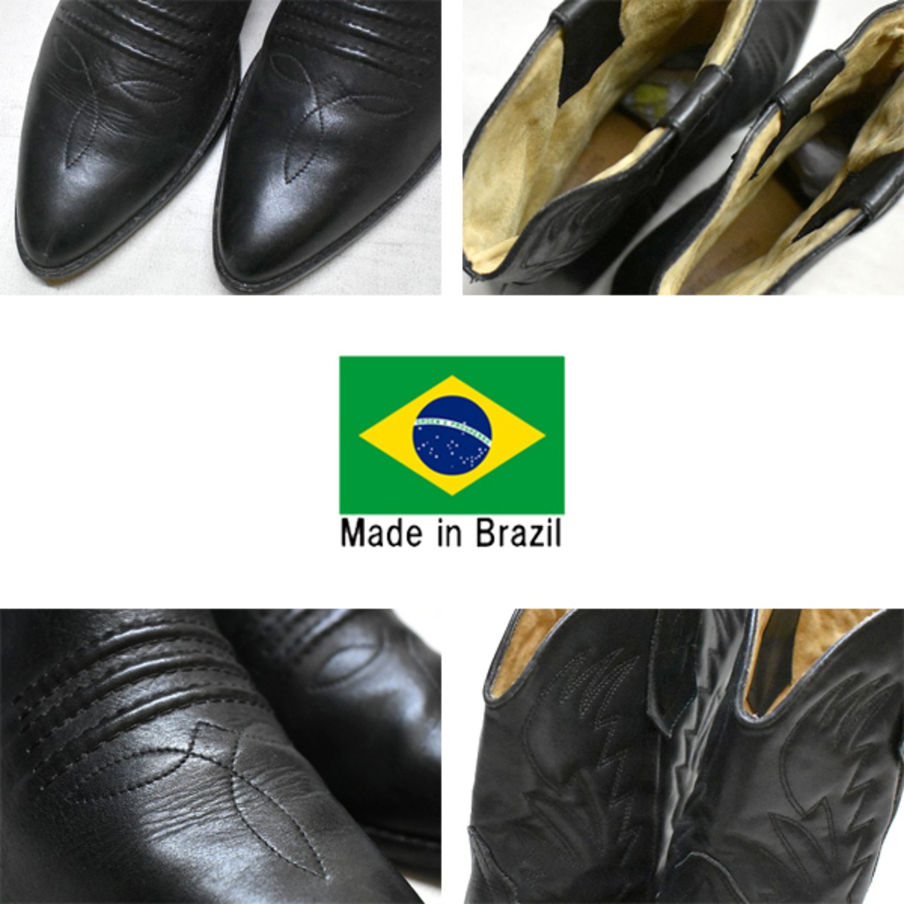 1点物◇ブラジル製ウエスタンショートブーツ古着メンズレディースOK90s 