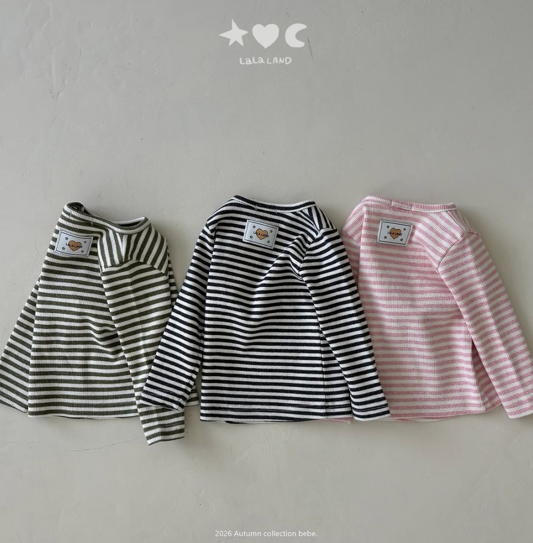 送料無料【予約】/ baby ストライプTシャツ /lalaland