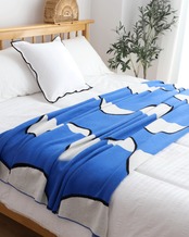 北欧ライン柄 コットンブランケット