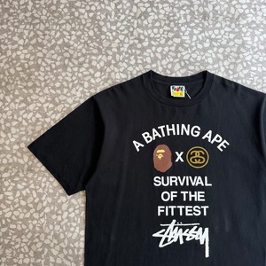 STUSSY × ape / Design Tee size XL
