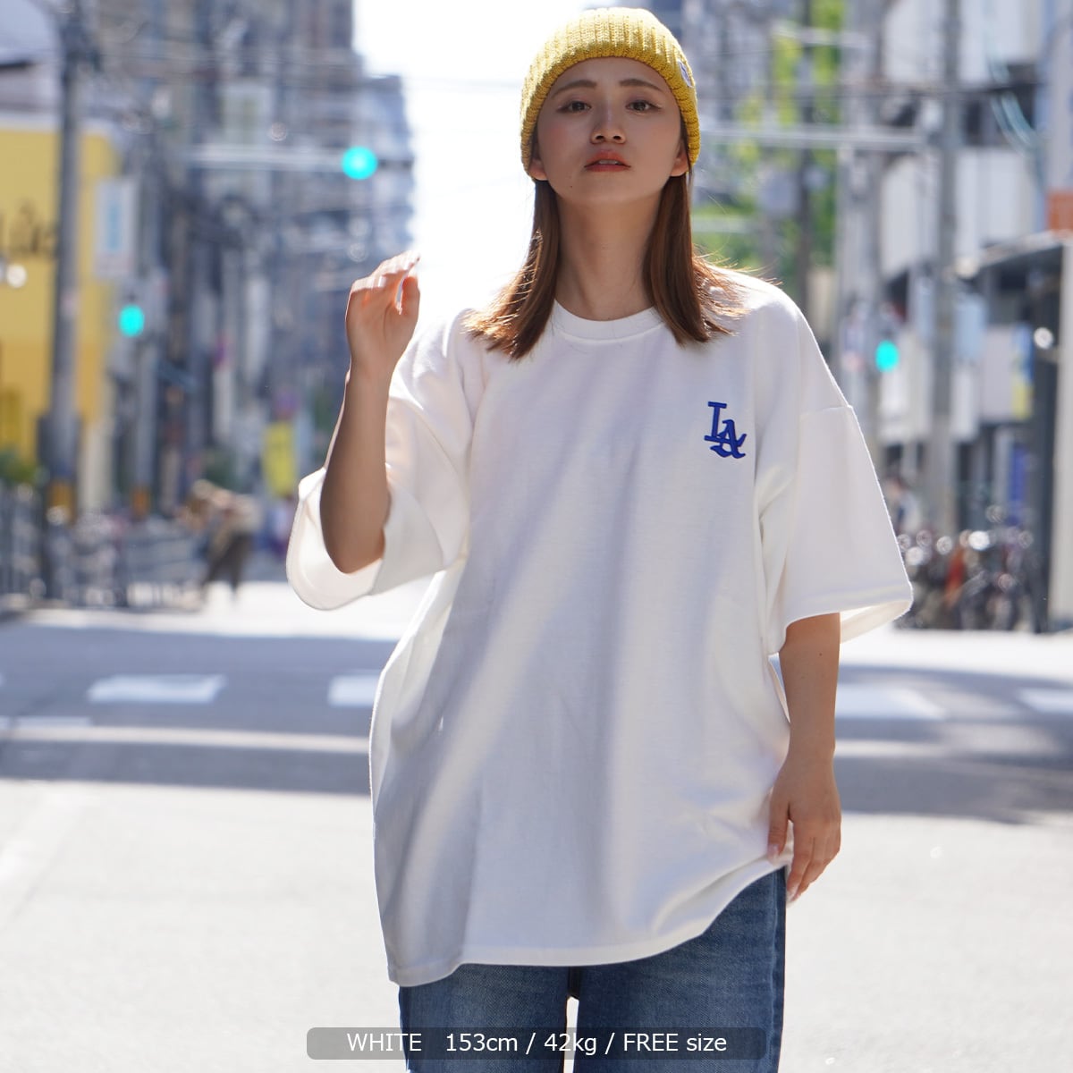 【新品未使用】【美品】半袖白Tシャツ　系ストリート　夏　LAデザイン