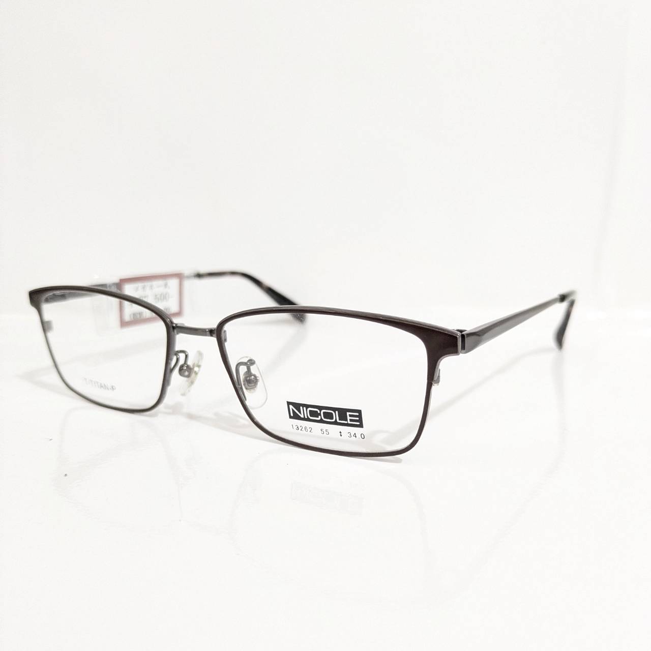 【NICOLE】スクエアメタルフレーム ブラウン