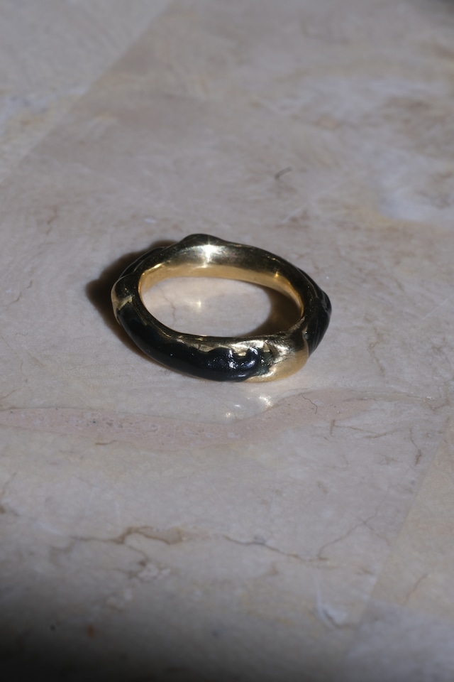 【MAISON D'PULSE】MOON RING brass - black