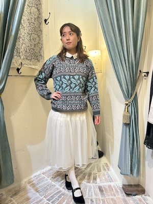 80’s gray × pink × blue pastel sweater 【dead stock】