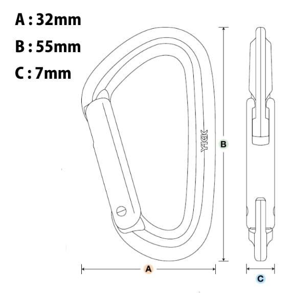 メール便送料無料]YKK 錆びないカラビナ IN55KJ 4個セット 樹脂