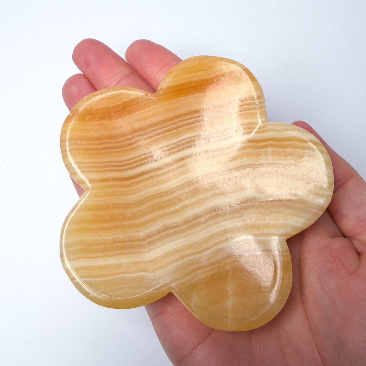 オレンジカルサイトのお花 プレート * Orange Calcite * 天然石