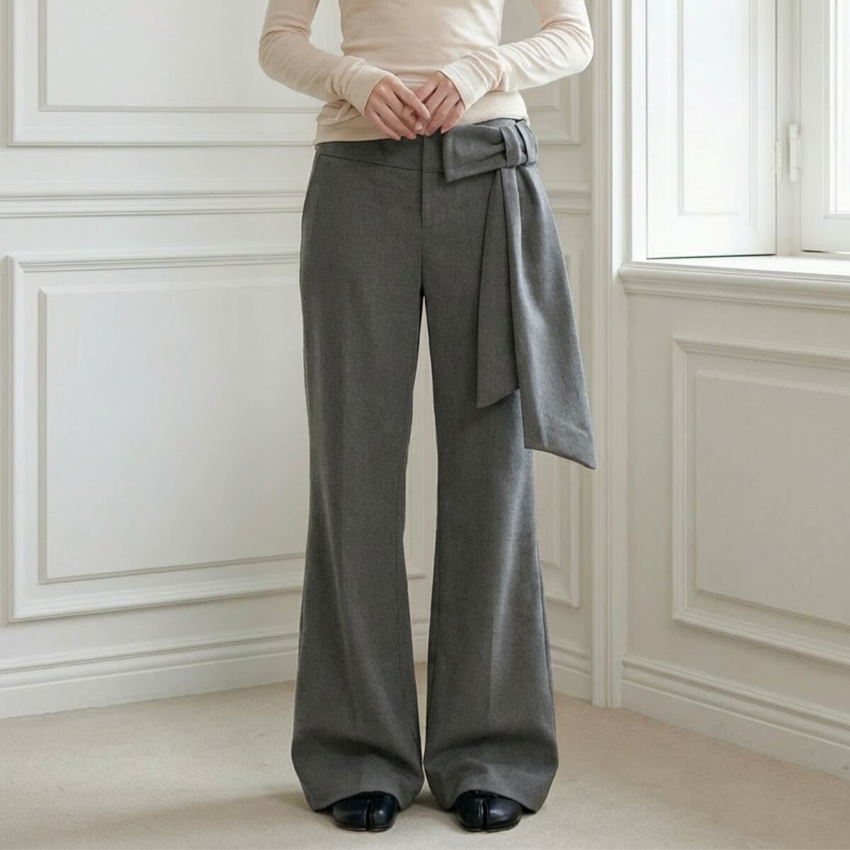 West-Tie Wide-Leg Trouser ch0416