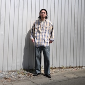 BOWBOW(バウワウ)UNIQUE POCKET CHECKED FLANNEL SHIRT AGED,FER GRITGEAR PANTS AGEDコーディネート